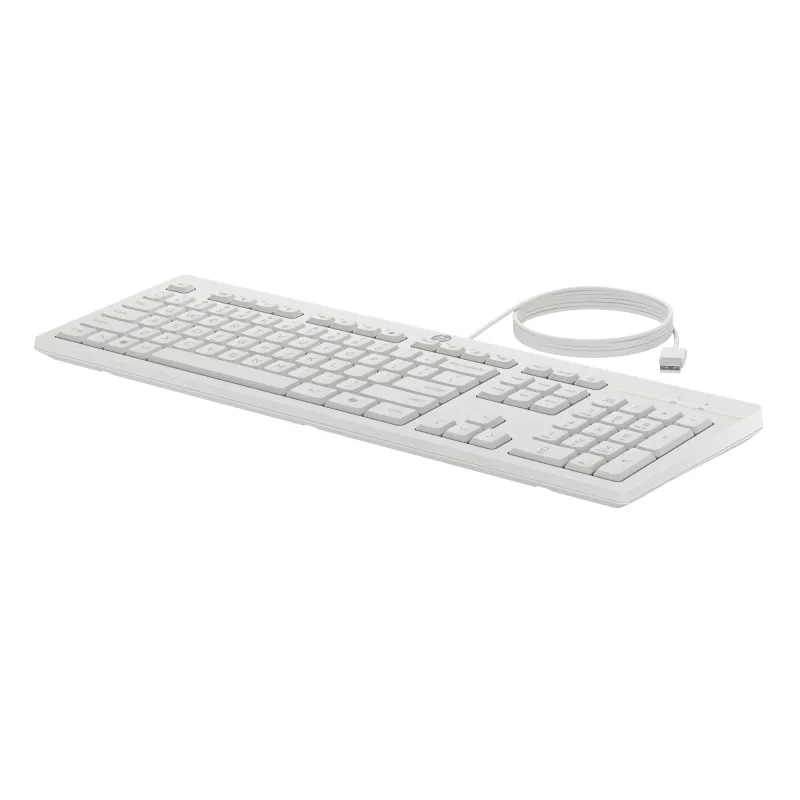 HP 225 laidinis pelės ir klaviatūros rinkinys, pilno dydžio (100%), laidinis, USB, baltas, pelė įtraukta
