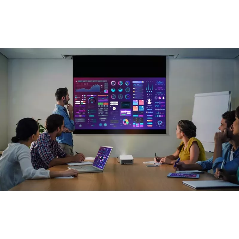 Optoma ML1080ST kilnojamasis lazerinis DLP projektorius iš mažo atstumo, Full HD 1920x1080, 1200 lm, USB-C, IPX5, baltas
