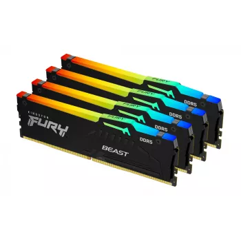 Kingston Technology FURY Beast 128 GB 5200 MT/s DDR5 CL40 DIMM (4 modulių rinkinys) RGB XMP