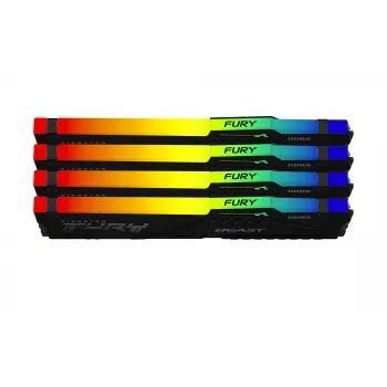 Kingston Technology FURY Beast 128 GB 5200 MT/s DDR5 CL40 DIMM (4 modulių rinkinys) RGB XMP