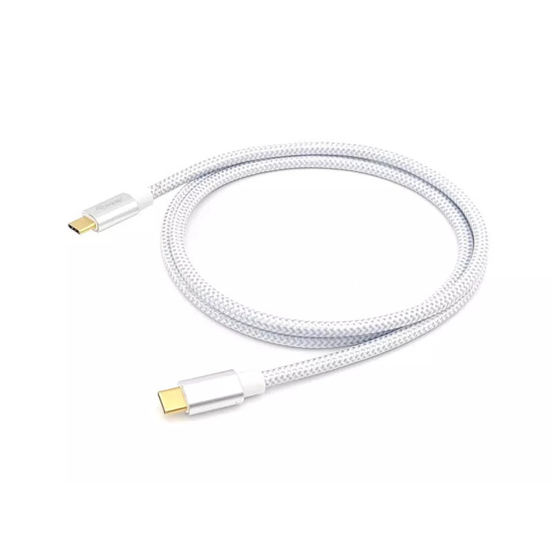 Equip USB 3.2 Gen 2 Type-C į C laidas, vyriškas/vyriškas, 0,5 m, 5A, sidabrinis, baltas