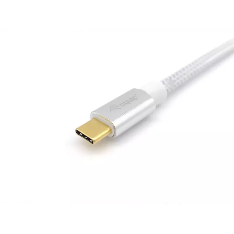 Equip USB 3.2 Gen 2 Type-C į C laidas, vyriškas/vyriškas, 0,5 m, 5A, sidabrinis, baltas