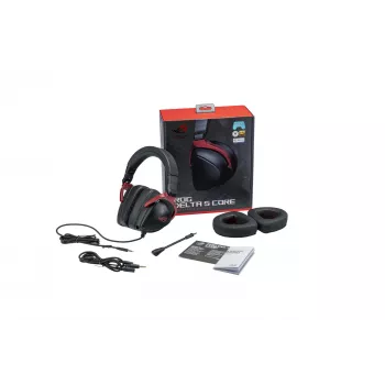 Ausinės ASUS ROG Delta S Core, laidinės, antgalvinės, žaidimams, juodos