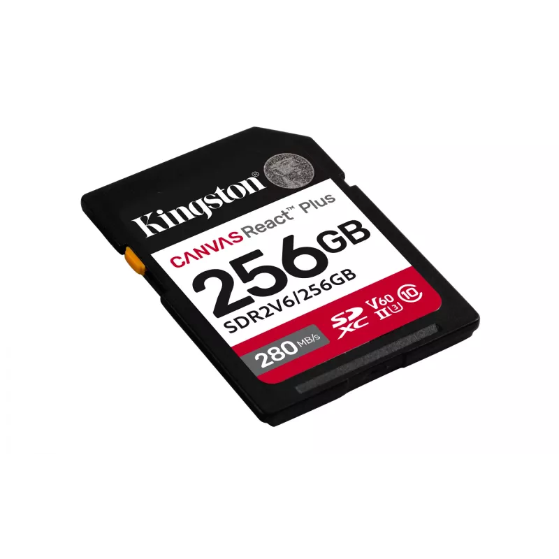 Kingston Canvas React Plus 256 GB SDXC UHS-II 280R/150W U3 V60 atminties kortelė Full HD/4K