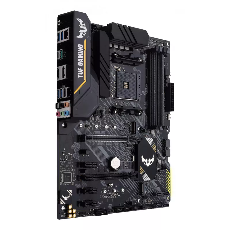 Motininė plokštė ASUS TUF GAMING B450-PLUS II ATX, AMD B450, Socket AM4, 4×DIMM DDR4, 128GB, 1×M.2, 6×SATA, HDMI 2.0b, DP1.2, Gigabit LAN