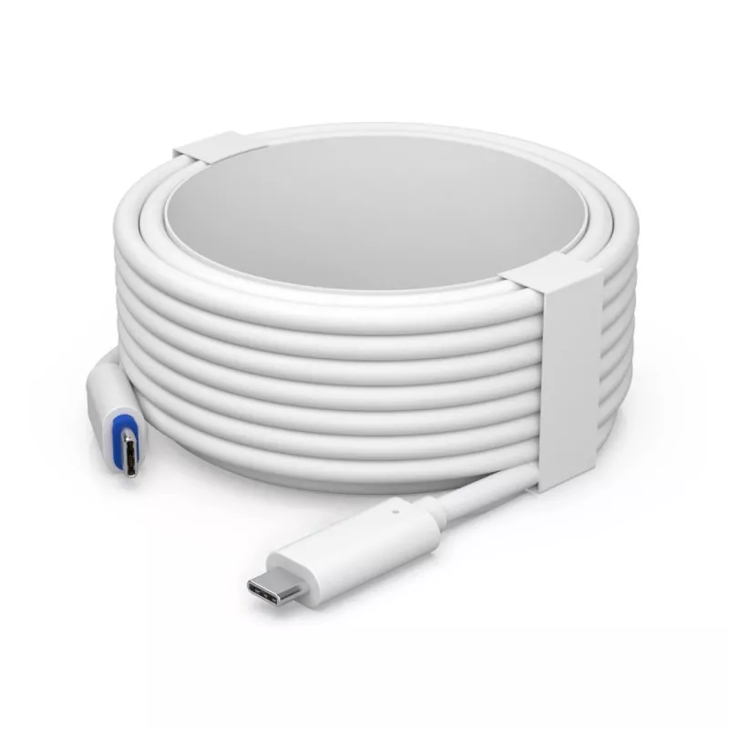 PoE adapteris UBIQUITI UACC-ADAPTER-POE-USBC — 48V įvestis, 5V 0,25A išvestis, kompaktiškas 30,4×30,4×95 mm, baltas