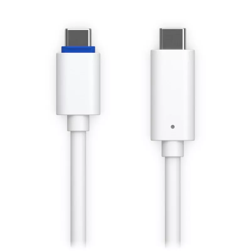 PoE adapteris UBIQUITI UACC-ADAPTER-POE-USBC — 48V įvestis, 5V 0,25A išvestis, kompaktiškas 30,4×30,4×95 mm, baltas