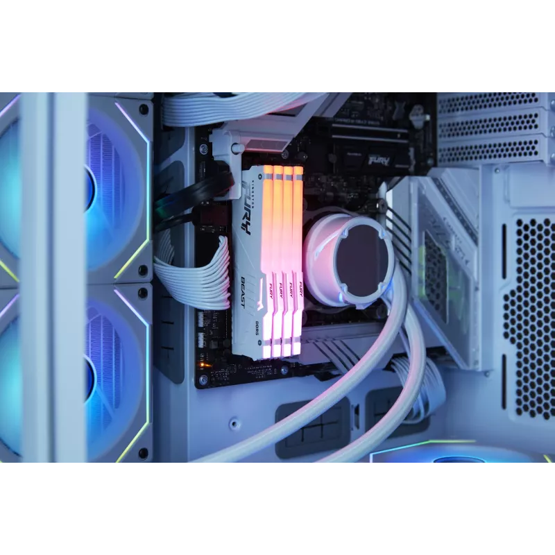 Kingston Technology FURY Beast 32GB 6000MT/s DDR5 CL30 DIMM (2x16GB) baltas RGB EXPO