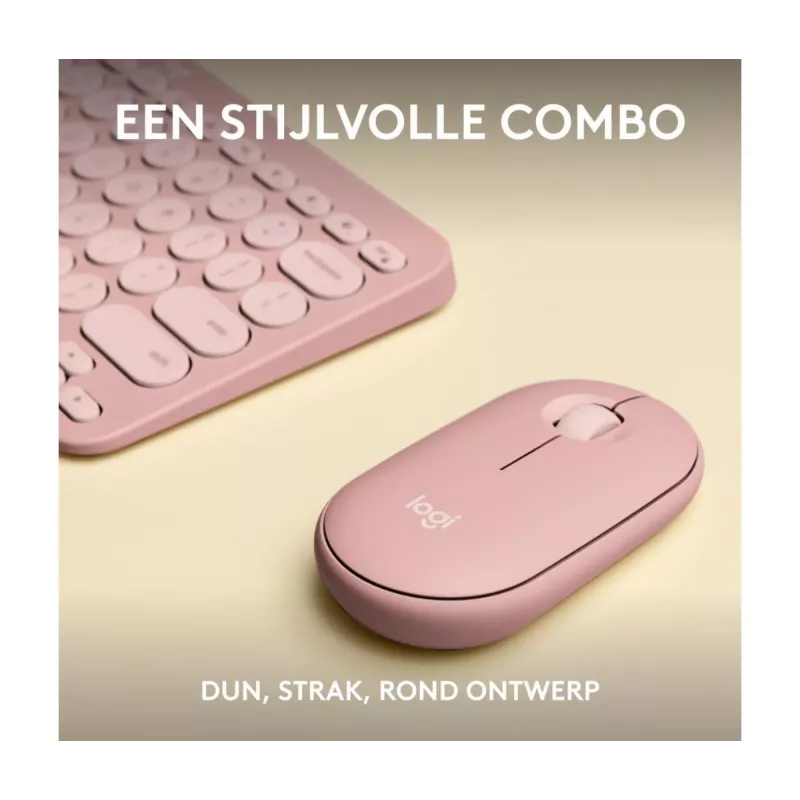 Logitech Pebble 2 Combo belaidė klaviatūra ir pelė rožiniai QWERTY