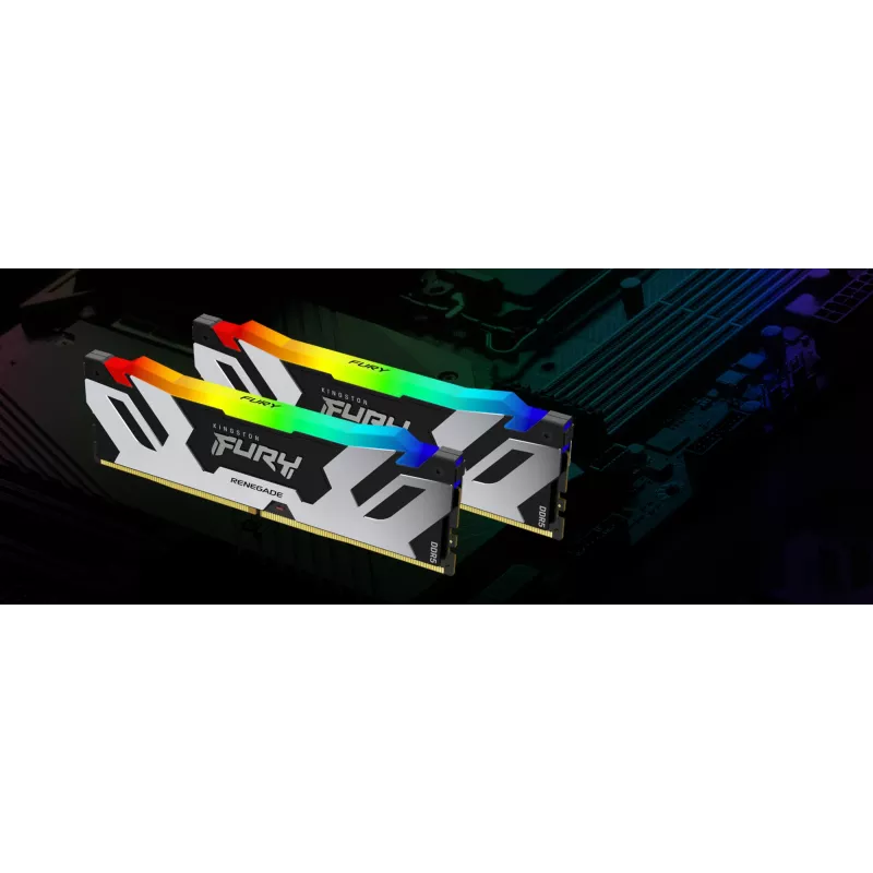 Kingston FURY 32GB (2x16GB) DDR5 6400MT/s CL32 DIMM Renegade RGB atmintis