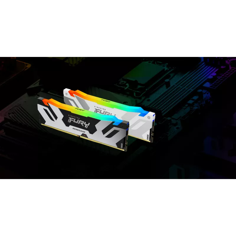 Kingston FURY Renegade RGB DDR5 64GB (2x32GB) 6400MT/s CL32 baltas atminties rinkinys