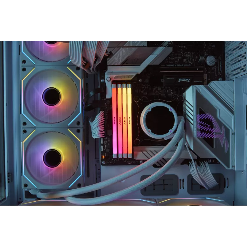 Kingston FURY Renegade RGB DDR5 64GB (2x32GB) 6400MT/s CL32 baltas atminties rinkinys