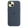 Dangtelis Apple iPhone 15 Silikoninis su MagSafe Storm Blue