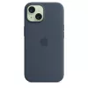 Dangtelis Apple iPhone 15 Silikoninis su MagSafe Storm Blue