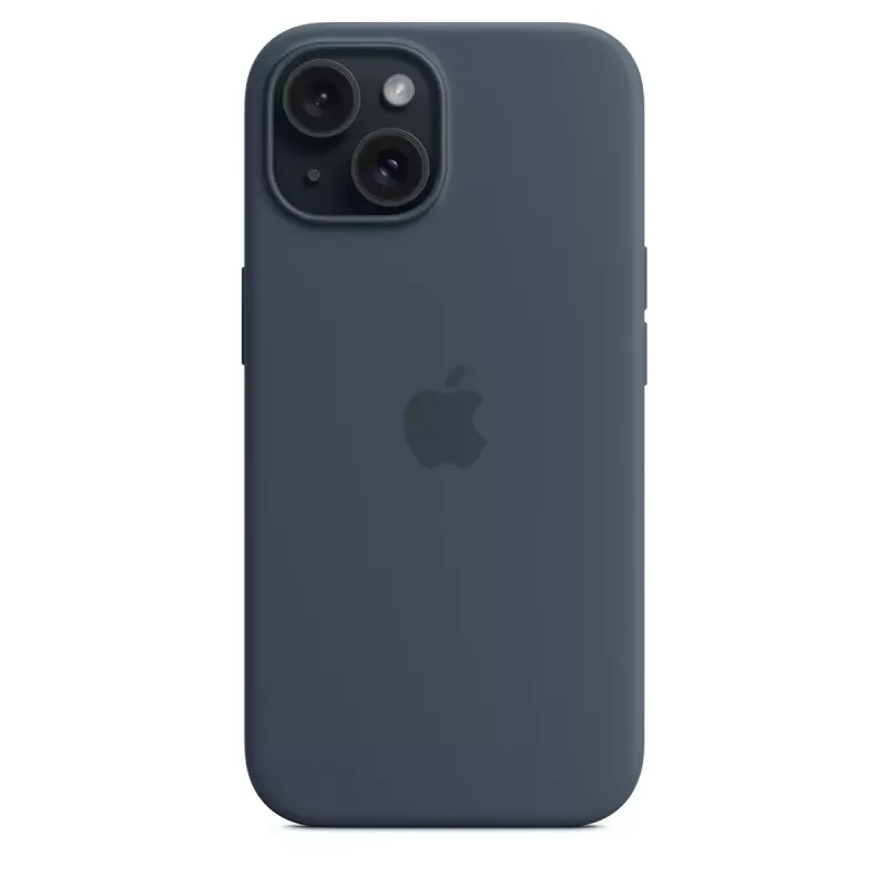 Dangtelis Apple iPhone 15 Silikoninis su MagSafe Storm Blue