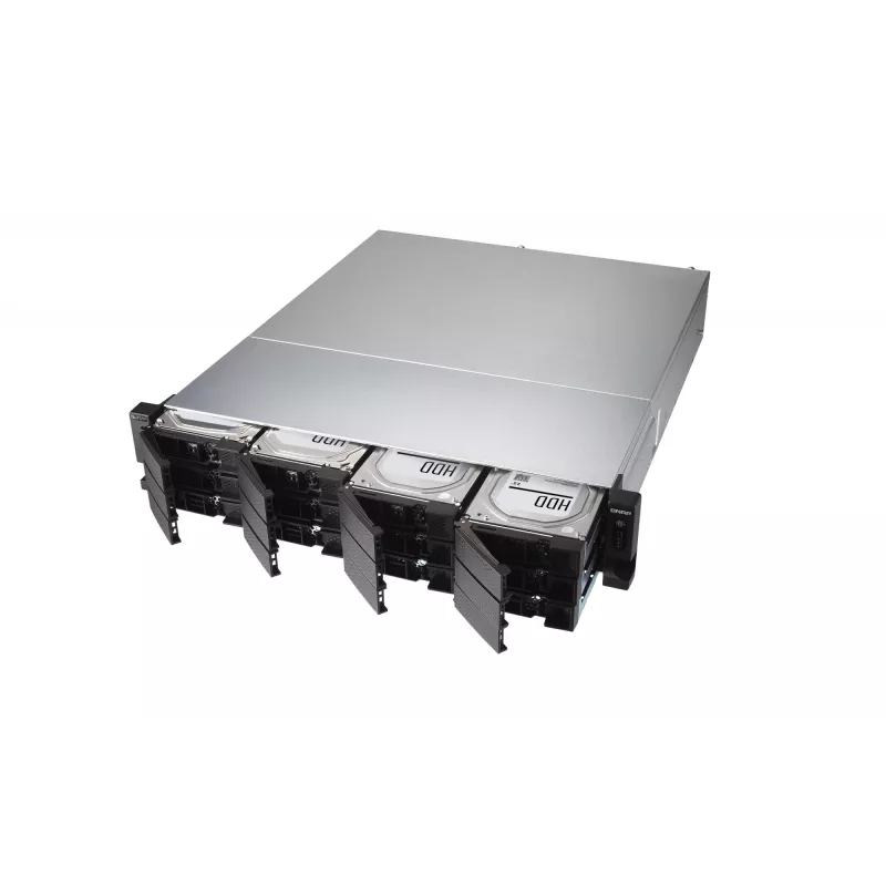 QNAP TS-H1886XU-RP-R2 NAS Rack (3U) Intel® Xeon® D D-1622 32 GB DDR4 0 TB QuTS hero Juoda, Pilka