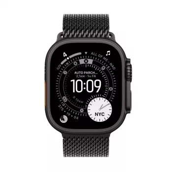 APPLE Watch Ultra 3 GPS + Cellular 49mm juodas titano korpusas su juodu titano Milan Loop apyranke
