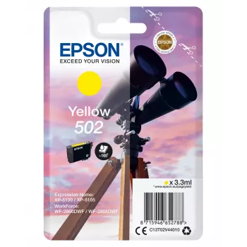 Epson 502 geltonas rašalas, standartinės talpos, 3,3 ml, 1 vnt., 165 puslapių