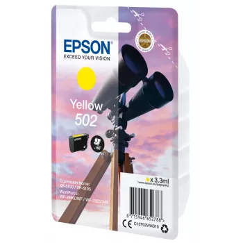 Epson 502 geltonas rašalas, standartinės talpos, 3,3 ml, 1 vnt., 165 puslapių