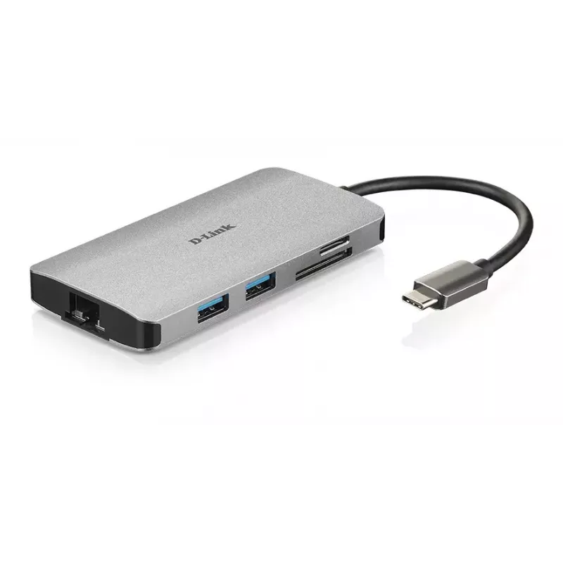 D-Link 8-in-1 USB-C Hub su HDMI / Ethernet / kortelių skaitytuvu / Power Delivery