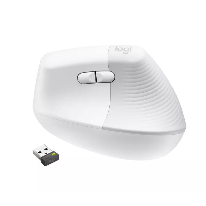 LOGITECH belaidė vertikali pelė Lift for Business, dešinei rankai, baltos spalvos