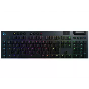 LOGITECH G915 Lightspeed belaidė RGB mechaninė klaviatūra žaidimams – juoda – QWERTZ Vokietijos išdėstymas – lytėjimo jungikliai