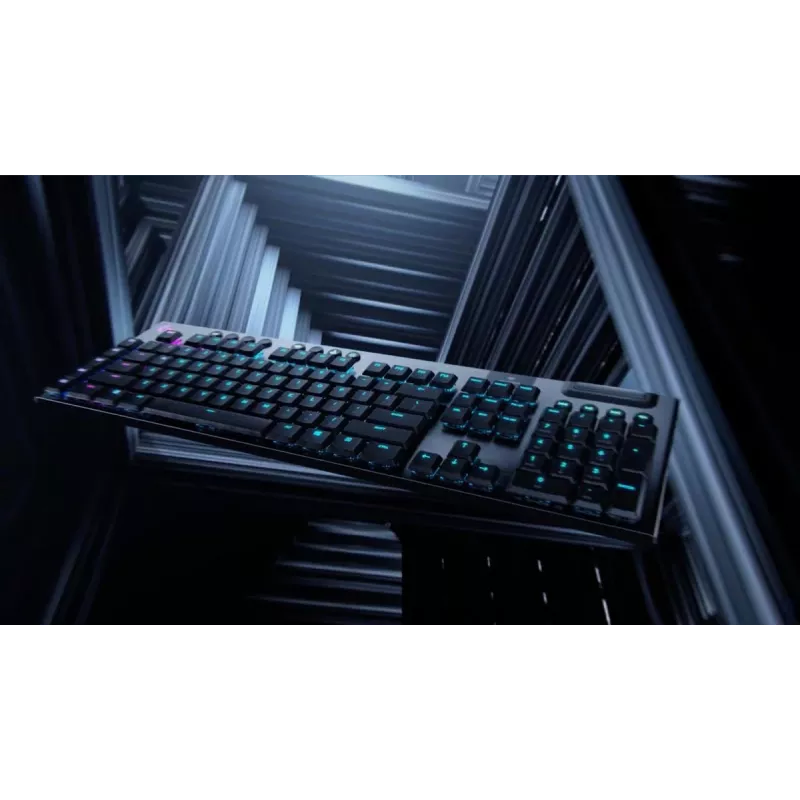 LOGITECH G915 Lightspeed belaidė RGB mechaninė klaviatūra žaidimams – juoda – QWERTZ Vokietijos išdėstymas – lytėjimo jungikliai