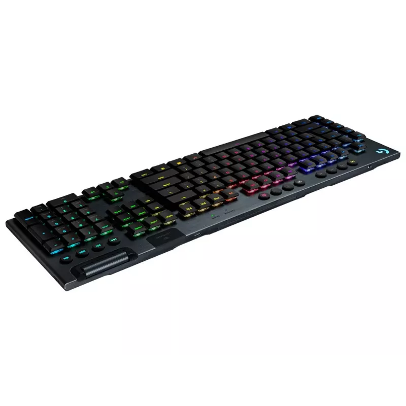 LOGITECH G915 Lightspeed belaidė RGB mechaninė klaviatūra žaidimams – juoda – QWERTZ Vokietijos išdėstymas – lytėjimo jungikliai