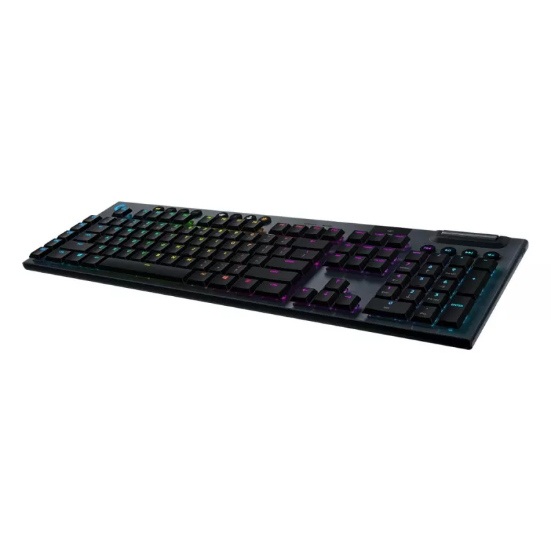 LOGITECH G915 Lightspeed belaidė RGB mechaninė klaviatūra žaidimams – juoda – QWERTZ Vokietijos išdėstymas – lytėjimo jungikliai