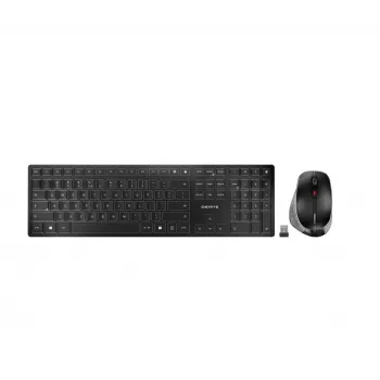 CHERRY DW 9500 SLIM belaidis klaviatūros ir pelės rinkinys RF Wireless + Bluetooth QWERTY anglų juoda, pilka