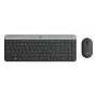 LOGITECH belaidė kompaktiška klaviatūra ir pelė MK470, grafito spalvos, AZERTY belgų išdėstymas