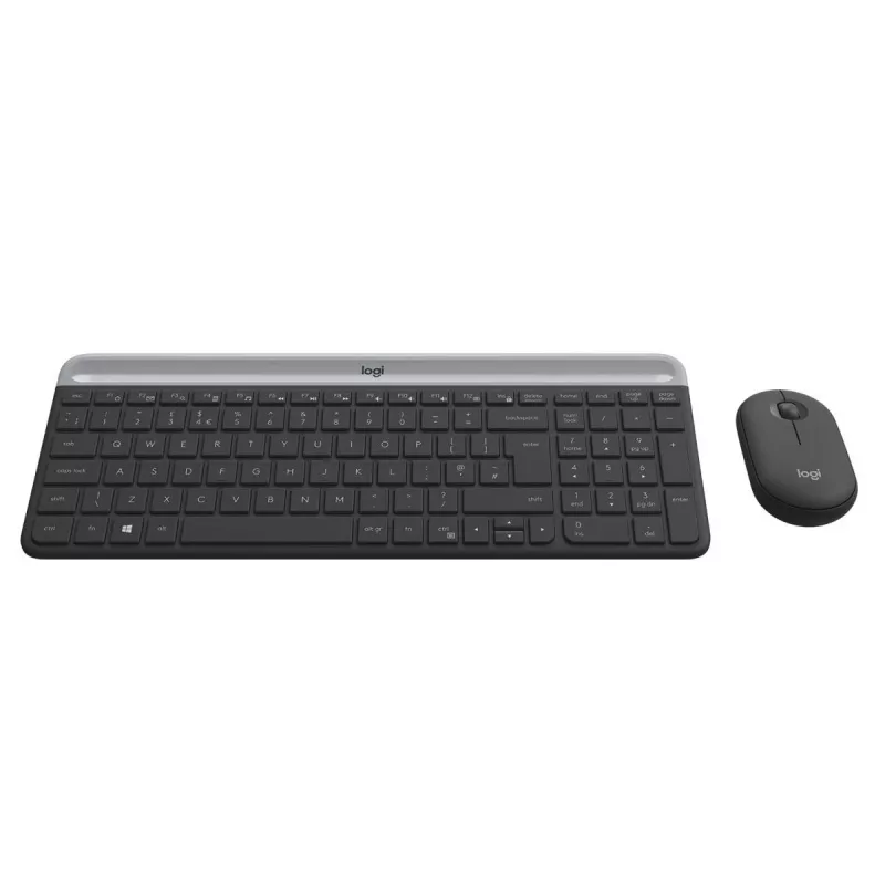 LOGITECH belaidė kompaktiška klaviatūra ir pelė MK470, grafito spalvos, AZERTY belgų išdėstymas