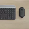 LOGITECH belaidė kompaktiška klaviatūra ir pelė MK470, grafito spalvos, AZERTY belgų išdėstymas