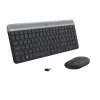 LOGITECH belaidė kompaktiška klaviatūra ir pelė MK470, grafito spalvos, AZERTY belgų išdėstymas