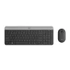 LOGITECH belaidė kompaktiška klaviatūra ir pelė MK470, grafito spalvos, AZERTY belgų išdėstymas
