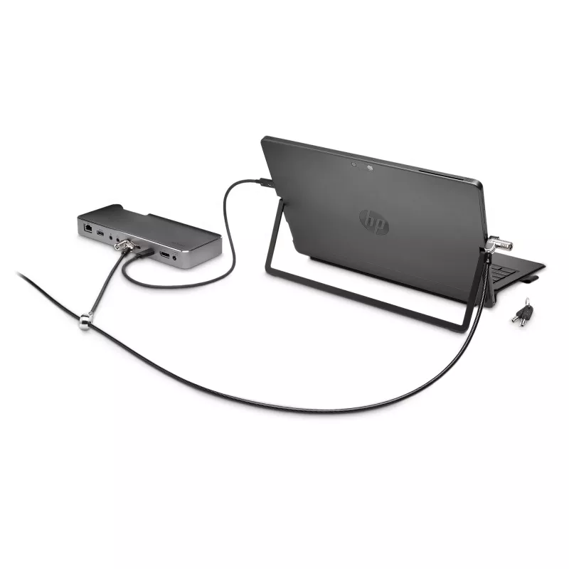 Kensington NanoSaver Keyed Dual Head Laptop Lock, 1.8 m, raktinis, anglinis plienas, juoda, nerūdijantis plienas