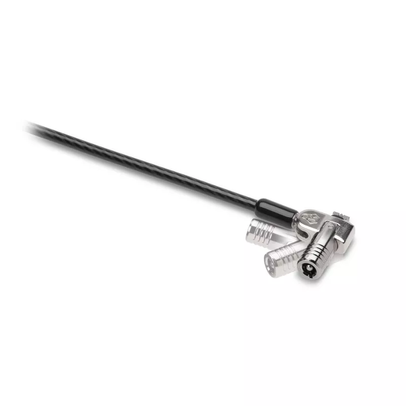 Kensington NanoSaver Keyed Dual Head Laptop Lock, 1.8 m, raktinis, anglinis plienas, juoda, nerūdijantis plienas
