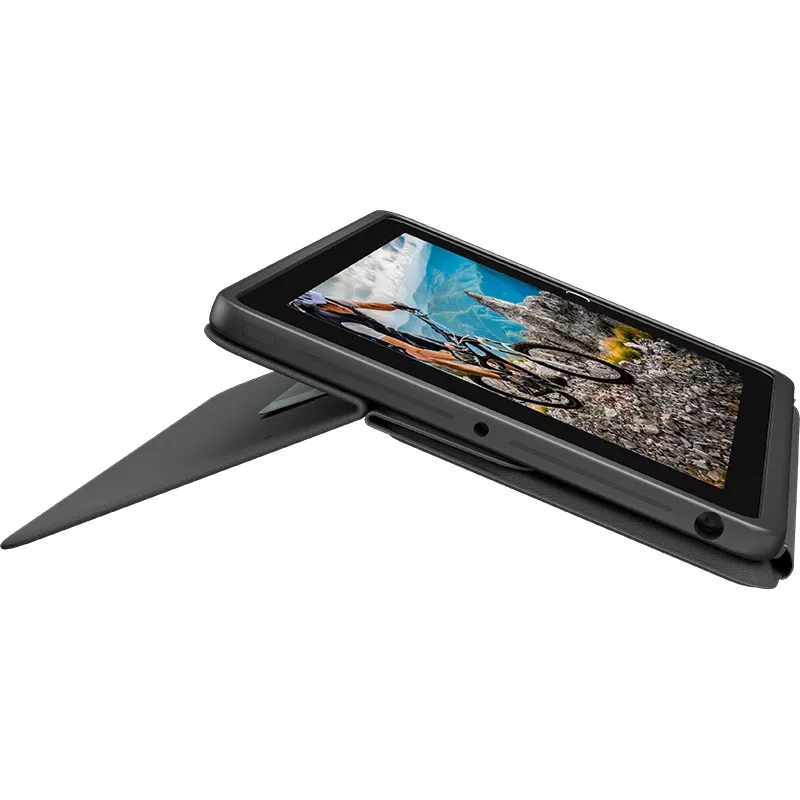 LOGITECH Rugged Folio Graphite Qwertz Deutsch – apsauginis dėklas su klaviatūra iPad (7 ir 8 kart.)