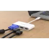 D-Link 3-in-1 USB-C į HDMI/VGA/DisplayPort adapteris, laidinis, USB 3.2 Gen 1 (3.1 Gen 1) Type-C, baltas