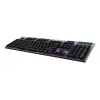 LOGITECH G915 X Lightspeed Low Profile belaidė žaidimų klaviatūra, juoda, Clicky, QWERTZ vokiškas išdėstymas