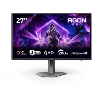 Monitorius AOC AGON PRO AG276QZD2 67,3 cm (26,5 col.) 2560 x 1440 pikselių QHD QD-OLED juodas, pilkas
