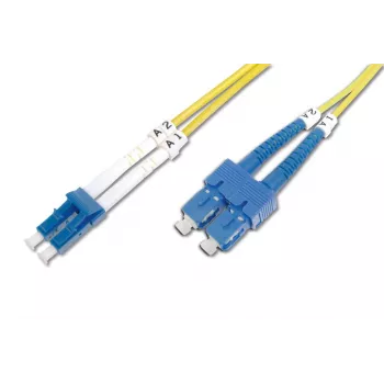 DIGITUS šviesolaidinis jungiamasis laidas, LC–SC OS2, vienmodis 09/125 µ, duplex, 3 m