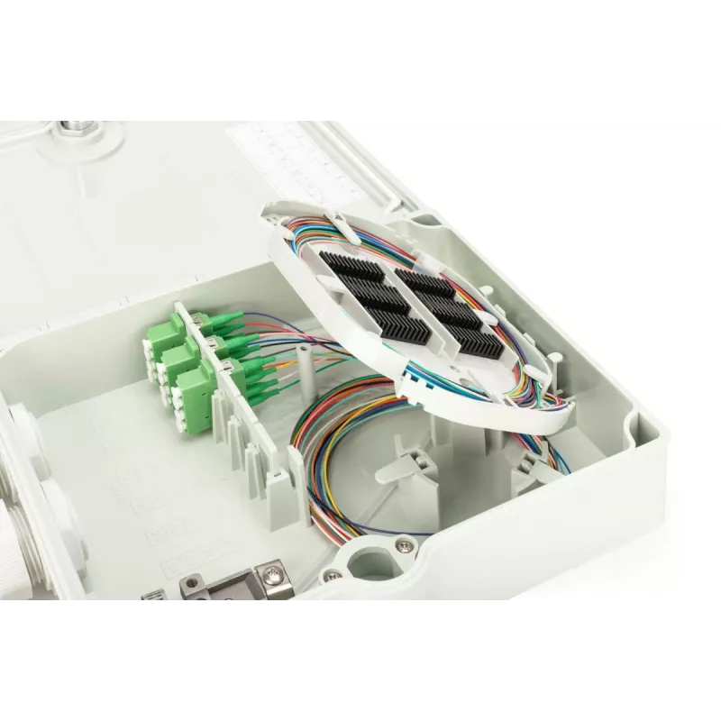 DIGITUS FTTH paskirstymo dėžutė - vienmodė LC-APC su iš anksto sumontuotais jungtuvais ir pigtailiais