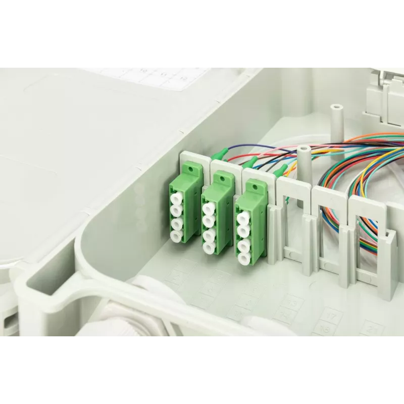 DIGITUS FTTH paskirstymo dėžutė - vienmodė LC-APC su iš anksto sumontuotais jungtuvais ir pigtailiais