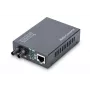 DIGITUS Media Converter, daugiamodis 10/100Base-TX į 100Base-FX, su maitinimo bloku, ST jungtis, iki 2 km