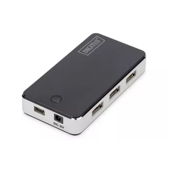 DIGITUS USB 2.0 7 prievadų šakotuvas juodas (da-70222)
