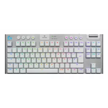 LOGITECH G915 X Lightspeed TKL belaidė žemo profilio žaidimų klaviatūra, balta, lietimo jungikliai, QWERTZ vokiškas išdėstymas