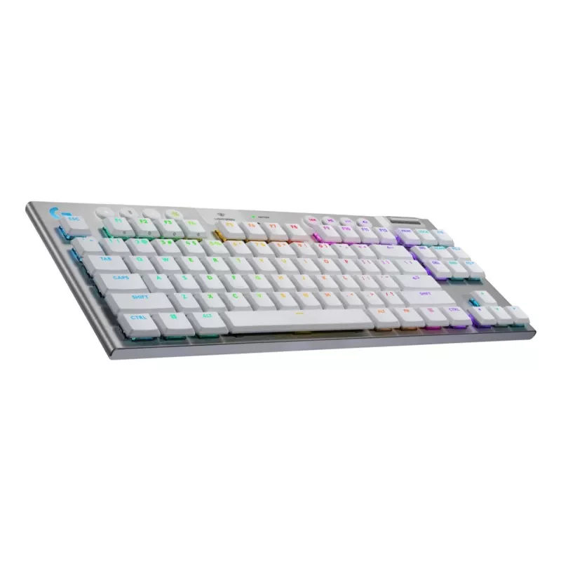 LOGITECH G915 X Lightspeed TKL belaidė žemo profilio žaidimų klaviatūra, balta, lietimo jungikliai, QWERTZ vokiškas išdėstymas