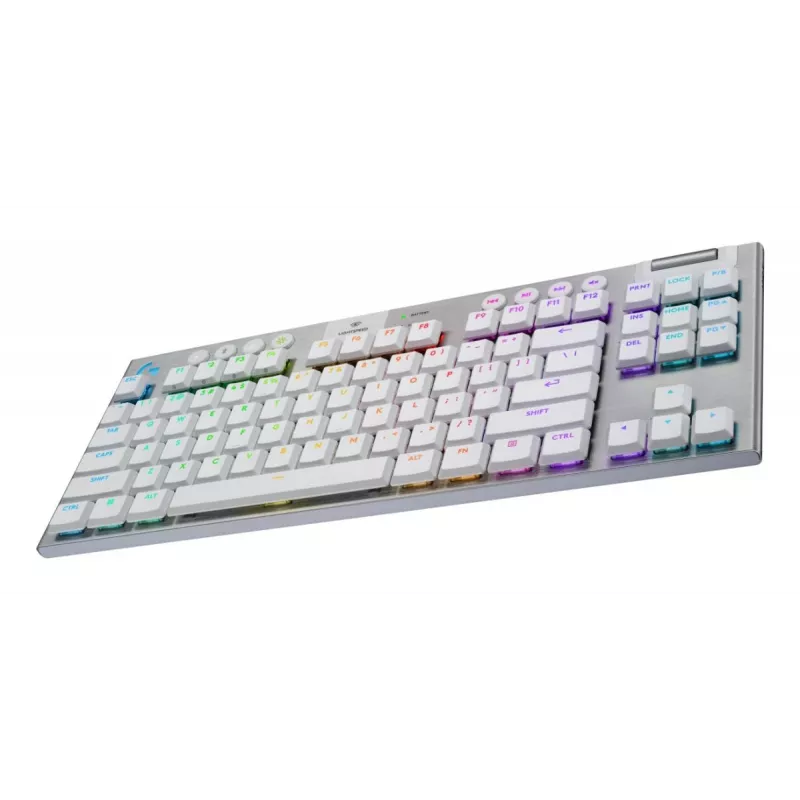 LOGITECH G915 X Lightspeed TKL belaidė žemo profilio žaidimų klaviatūra, balta, lietimo jungikliai, QWERTZ vokiškas išdėstymas