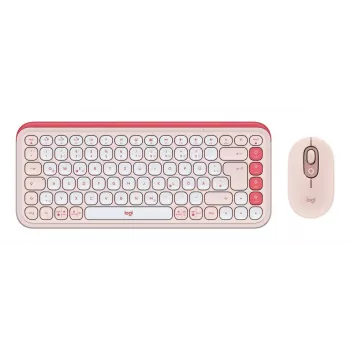 LOGITECH POP Icon Combo belaidis rinkinys - Rožinė ir Balta QWERTZ vokiškas